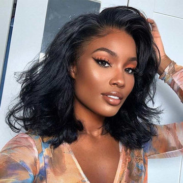 Ali Annabelle 14 Inch Short Body Wave Lace Frontal Wigs Shoulder Length 13x4 Human Hair Wigs